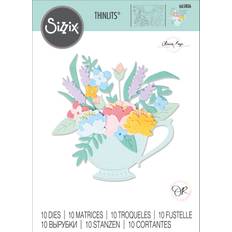 Sizzix Thinlits Die Set 10PK Tea Time by Olivia Rose, 665806, Multicolor, One