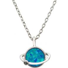 Latelita Saturn Galactic Opalite Necklace Silver Blue One