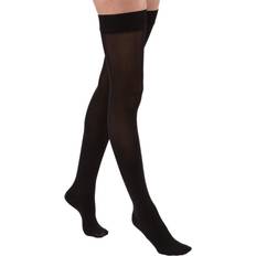 Jobst Relief Thigh High 15-20 mmHg Compression Stockings, Closed Toe with Silicone Dot Band, Large, Black