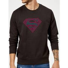 DC Comics Justice League Superman Retro Grid Logo Sweatshirt Black Black
