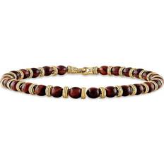 Esquire Men's 14K Goldplated Sterling Silver & Tiger Eye Beaded Bracelet