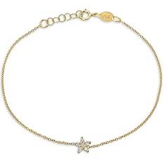 Zoe Lev 14K Yellow Gold Diamond Flower Chain Bracelet