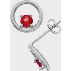 Giani Bernini Cubic Zirconia Circle Stud Earrings, Created for Macy's Red/Silver Red/Silver