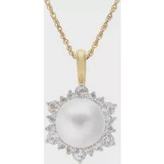 PearLustre by Imperial 14k Gold Over Silver Freshwater Cultured Pendant, Women's, 18" White