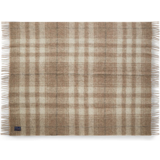 Checkered Blankets Lexington Checked Mohair Mix Blankets Beige (170x130cm)