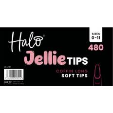 Halo by Pure Nails Gel Nails Jellie Tips Soft Gel Nail Tips Coffin Long 480 Pieces