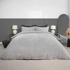 OHS Ribbed Duvet Cover Silver