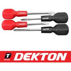 Dekton 4pc Cabinet Handle Screwdriver Set Extra Torque Flat Phillips DIY Tool