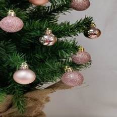 PMS Mini Rose Gold Baubles Blush Christmas Tree Ornament 3pcs