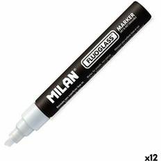 MiLAN Felt-tip pens Fluoglass Yellow White Black 12 Units