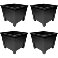 Thumbs Up 4 38cm Square Black Colour Grosvenor Patio Planter Pot