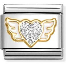 Gold Charms & Pendants Nomination Silver Winged Heart Charm