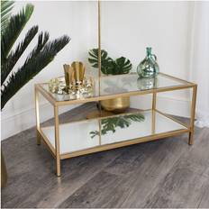 Melody Maison Gold Glass/Mirrored Coffee Table