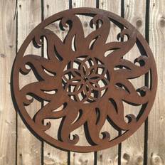 RW Norfolk SUN Sign Rusty Metal Garden Ornament Fence