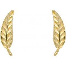 Elements Gold Yellow Gold Feather Stud Earrings GE2431