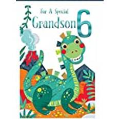 Kingfisher Special Grandson 6th Age 6 Today Cute Dinosaur Happy Birthday Card Lovely Verse