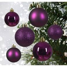 Decoris Violet Baubles Assorted Shatterproof Christmas Tree