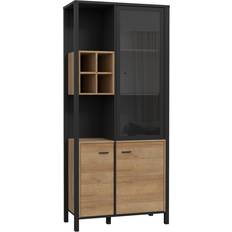 Doors Glass Cabinets Furniture To Go High Rock Display In Black/Riviera Glass Cabinet