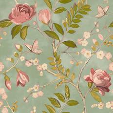 Grandeco Life Lola Green Wallpaper A68803