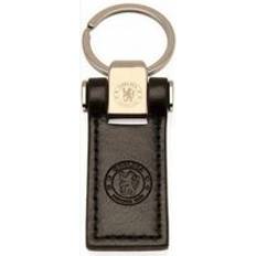 Chelsea FC Crest Leather Keyring - Coffee/Multicolour/Black