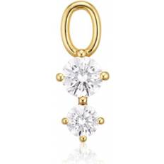 Gold Plated - Men Earrings Sif Jakobs White Zirconia Circolo Due Earring Charm SJ-CH2372-CZ-YG