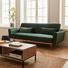 2 Seater - Green Furniture 3-seater Velvet Convertible Sofa