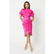 Midi Dresses on sale Coast Jacquard Drape Top Midi Dress Magenta
