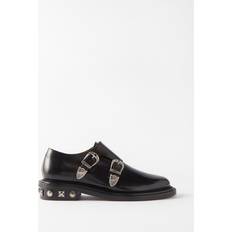 Toga Virilis Polida-embellished Leather Monk Shoes Mens Black