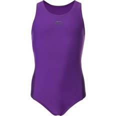 Purple Swim Shorts Slazenger Splice Racer Back Swimsuit Junior Girls