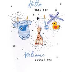 Second Nature Hello Baby Boy Welcome Little One Irresistible Greeting Card Embellished Cards