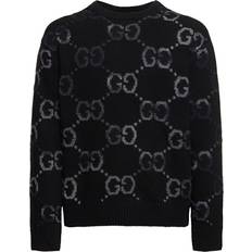 Gucci Women Tops Gucci Interlocking Gg Jacquard Wool Sweater Mens Black