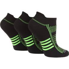 Glenmuir Ladies Pair Cushioned Sport Trainer Socks Black 4-8