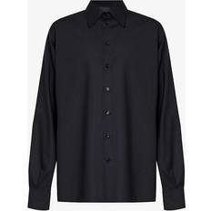 Men - Wool Shirts Dolce & Gabbana Silk and wool shirt with logo tag