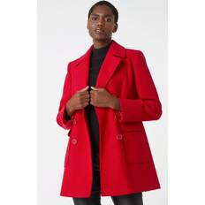 Red Coats Roman Double Breasted Longline Coat Red