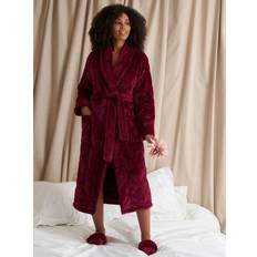 Red - Women Robes Quilted Velour Robe Wine