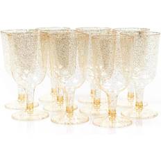 BPA-Free Wine Glasses MATANA 50 Gold Glitter Goblet Wine Glass 17.7cl 10pcs