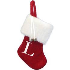 Stockings Kurt Adler 7 inch "L" Red Monogrammed Mini Christmas Stocking