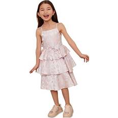 Chi Chi London Girl's Girls Floral Jacquard Tiered Midi in Multi Special Occasion Dress, Multi, Years