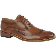 Brown - Women Oxford Universal Textiles Brushed Brogues Tan