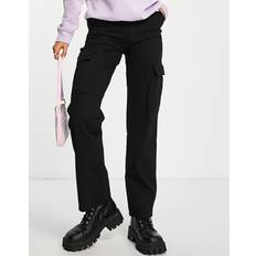 Stradivarius straight leg cargo trouser in black10