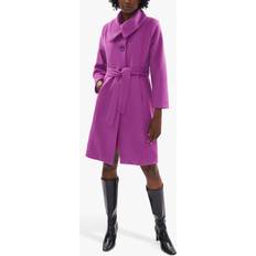 Purple Coats Collar Belted Coat Purple