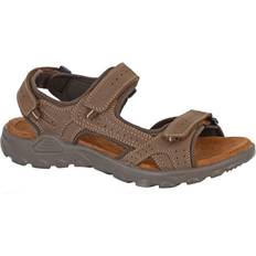 PDQ 12 UK Mens Roamers Triple Touch Fastening Sandals Brown
