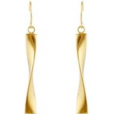 Goldsmiths Carat Yellow Twist Drop Earrings