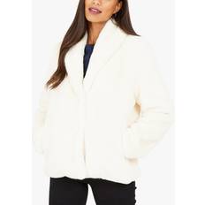 White - Women Coats Yumi Short Wrap Faux Fur Coat