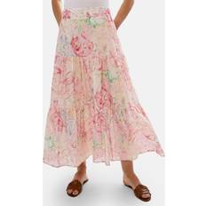 XXL Skirts James Lakeland Printed Tiered Midi Skirt Pale Pink