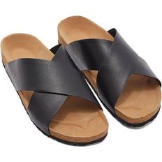 Brave Soul Black, Mens Cross Over Sandals Beach Sliders