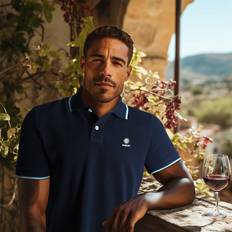 Sandbanks Badge Logo Tipped Polo Navy