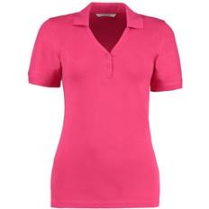 Kustom Kit Sophia Comfortec V-Neck Short Sleeve Polo Shirt Raspberry