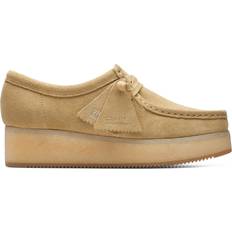 Beige - Women Derby Clarks Originals Beige Wallacraft Bee Derbys Maple Suede