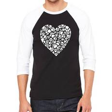 LA Pop Art Men Raglan Baseball Word T-shirt Paw Prints